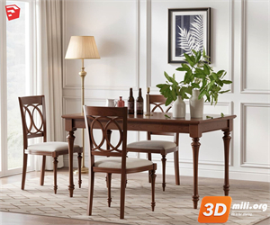 Dining Table Set Skp Files